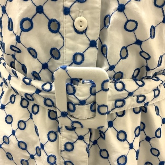 Alexis for Target Dress White & Blue Eyelet Tulip Sleeve Mini XL - Picture 9 of 10